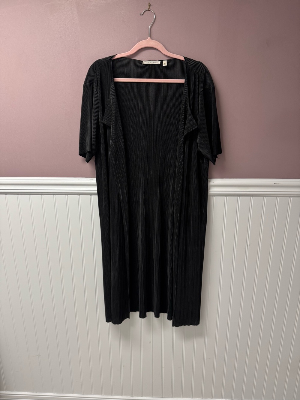 Cyrus Black Pleated Duster Cardigan